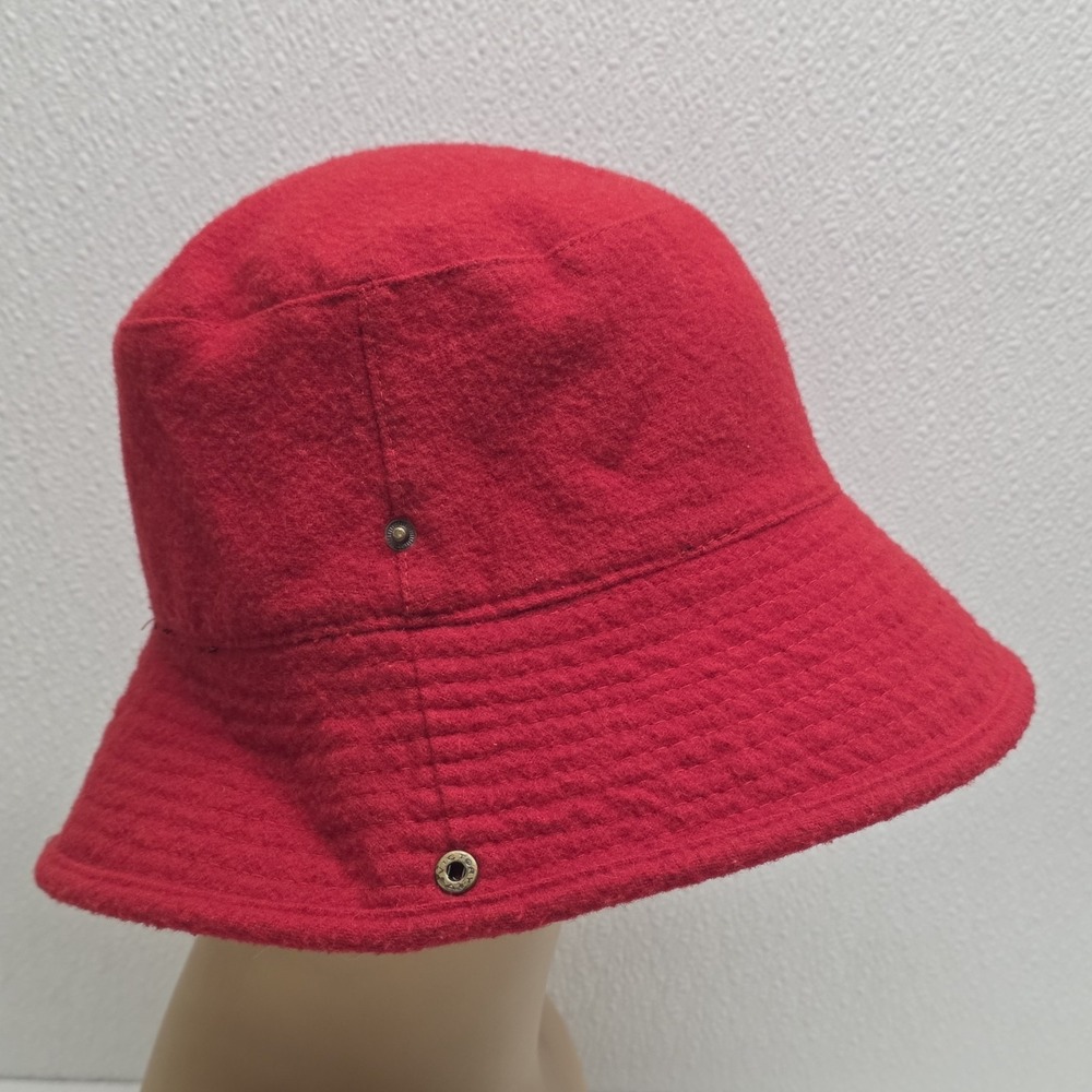 Vintage Baar & Beards Red Wool Blend Bucket Hat Made In Hong Kong - Picture 4 of 12